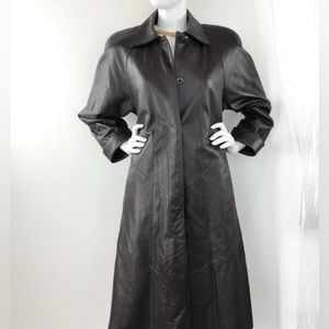 TibOR GOrGE0Us VInTaGE bR0Wn 100% LeAtHEr C0aT